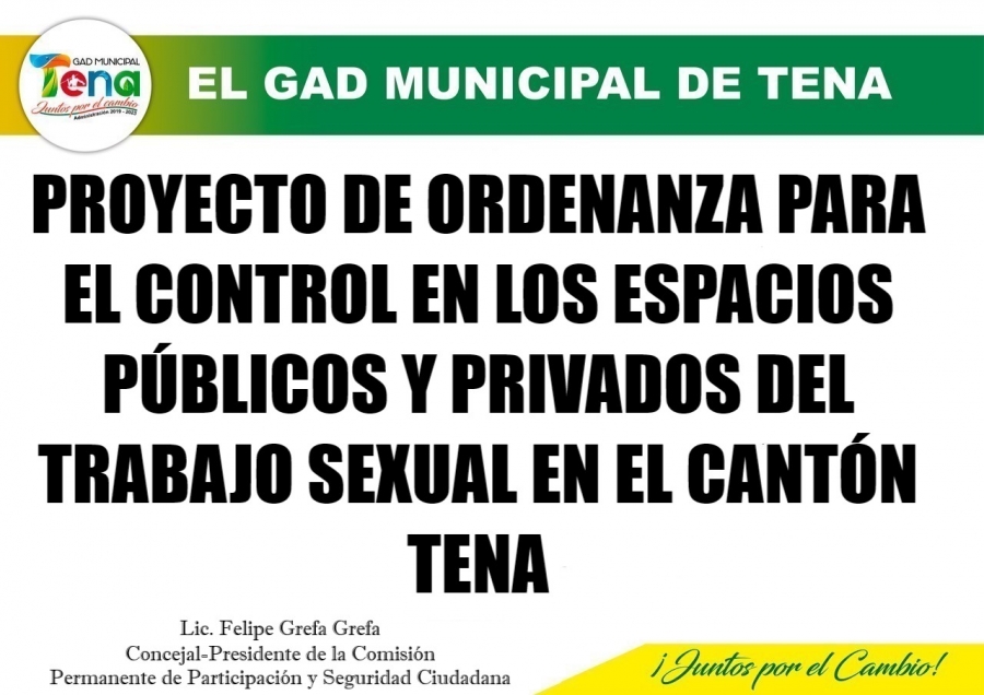 PROYECTO ORDENANZA PARA EL CONTROL DE ESPACIOS PUBLICOS Y PRIVADOS DE TRABAJO SEXUAL